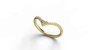 Anillo Minimalista de Oro de 18K y 14K con Diamante Cultivado en Laboratorio de Corte Trillón y Corte Brillante, Anillo de Compromiso para Mujer - Product Image 2