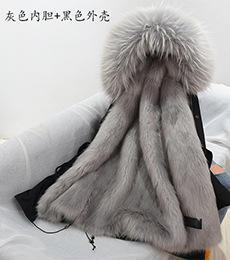 Manteau parka d'hiver vintage pour femme Nesta Sports, doublé de polaire épaisse, avec fausse fourrure de renard, motif écossais, écologique, long, à capuche drapée - Product Image 2