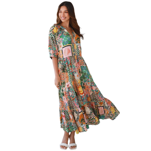 Vestido Largo Estampado Floral para Mujer, Estilo Resort - Product Image 1