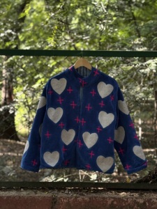 เสื้อแจ็คเก็ตปักลายซูซานีสไตล์โบฮีเมียน ผ้ากำมะหยี่ แขนยาว ลายหัวใจ เสื้อคลุมผู้หญิงลำลองสำหรับฤดูใบไม้ร่วงและฤดูหนาว ฟรีไซส์ - Product Image 2