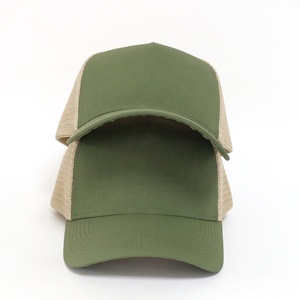 Bulk Order High Quality Polyester Blank a Frame Curved Plain 5 Panel Cap Custom logo Made Unisex Summer Mesh Trucker <b>Hats</b> - Product Image 4