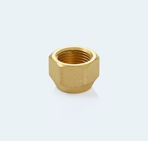 Tuerca abocinada de latón industrial 1/2 x 1/2, paquete de 10, rosca 3/4-16 SAE, 45 grados, 900 PSI, para unión de línea de gas refrigerante HVAC/AC - Product Image 2