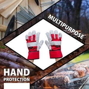 Gants de travail en cuir de vachette de qualité supérieure, protection industrielle des mains, gants durables pour le jardinage domestique - Product Image 2