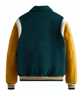 Chaquetas Universitarias para Hombre al por Mayor, Chaqueta Varsity Transpirable con Logotipo Personalizado, Chaqueta Varsity de Lana Melton para Hombre, Bicolor, Cómoda - Product Image 2