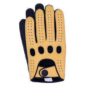 Gants de conduite en cuir de qualité supérieure pour hommes, style classique vintage, avec trou pour les phalanges et design respirant - Product Image 5