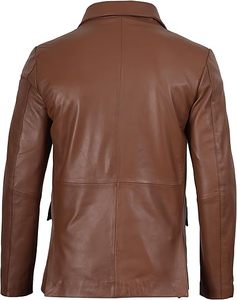 Wholesale Designer Men Genuine <b>Leather</b> Coat for Men Custom High Coat Custom Fashionable Genuine <b>Leather</b> with Belt Closure - Product Image 2