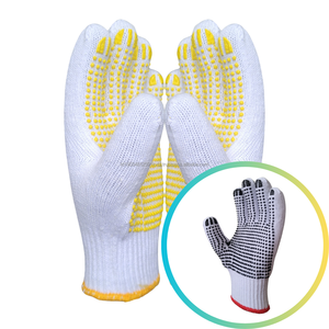 Gants de sécurité antistatiques Optimal Bleach Blanc Jaune PVC Points pour l'entretien des plantations Protection des mains Antidérapant - Product Image 3