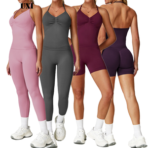 Nouvelle Collection 2026 : Ensemble de Sport 2 Pièces pour Femme – Col Rond, Taille Plus, Sans Coutures, Séchage Rapide, avec Ceinture et Dentelle – Idéal Yoga et Gym - Product Image 1