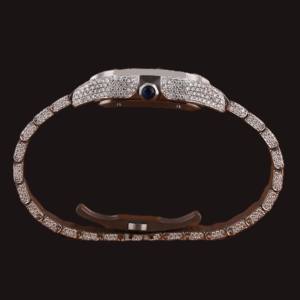 Reloj Personalizado de Primera Calidad con Esfera Blanca, Cristal, Diamantes Moissanite Redondos, Números Arábigos y Caja Cuadrada, Superventas - Product Image 3