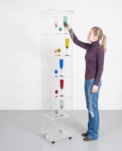 1-Tier Clear for Acrylic Freestanding Storage <b>Cabinet</b> for Elegant Organization of Cosmetics and Decorative Items - Product Image 5