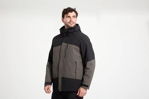 Premium Men's Waterproof <b>Soft</b> <b>Shell</b> <b>Jacket</b> With <b>Hood</b> Zip Fly Color Blocked Outdoor Hiking Wear Regular Fit - Product Image 2