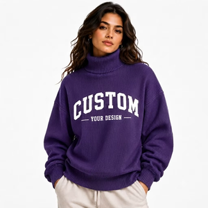 Sweat-shirt ras du cou en molleton pour femme, teinture réactive, mélange de coton, couleur longue durée, fabricant OEM ODM en gros - Product Image 1