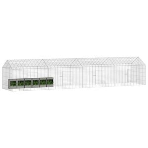 Cage à lapin en acier galvanisé argenté 400 x 78 x 78 cm pour animaux de compagnie - Product Image 2
