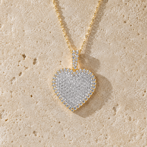 Collar con Colgante de Corazón con Diamantes Cultivados en Laboratorio en Oro Sólido de 10K, Estilo Hip Hop, Joyería Fina para Regalos del Día de San Valentín - Product Image 5