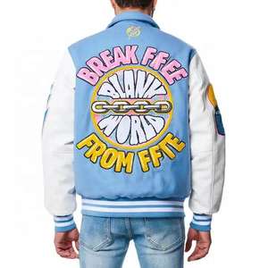 Chaqueta Bomber Varsity de Béisbol para Hombre, Estilo Retro Vintage Invierno 2025, con Apliques Bordados y Logotipo en el Pecho, Informal para Exteriores y Entrenamiento - Product Image 3