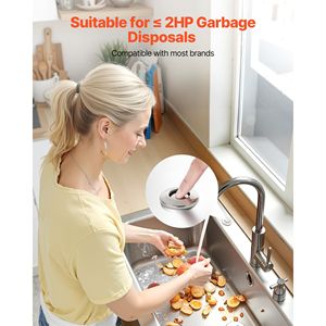 Kit Interruttore ad Aria a Doppia Uscita per Lavello, per Smaltimento Rifiuti Alimentari, 2.5 Pollici, Acciaio Inossidabile Nichel Spazzolato, Ricambi per Elettrodomestici da Cucina - Product Image 5