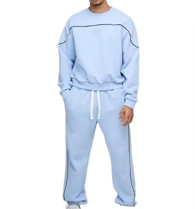 Men's Plus Size Tracksuit <b>Jogging</b> Set Top Bottom Sport Sweat <b>Suit</b> Casual Trousers Breathable 100% Cotton - Product Image 1