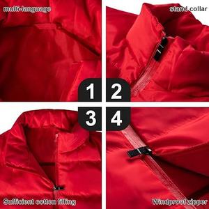 Chaleco Acolchado Rojo para Hombre, Transpirable, 100% Poliéster, con Cierre, Sin Cuello, Sin Mangas, Ropa de Invierno con Bolsillos Laterales, Estilo Casual - Product Image 4