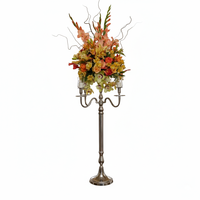 Candélabre Baroque en Argent avec Bol à Fleurs, Décoration Moderne Faite à la Main pour la Maison, Porte-Bougie Antique, Candélabre avec Bol à Vendre
