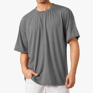 T-shirts pour hommes à manches courtes, col rond, respirants, surdimensionnés, décontractés, couleur unie, 100% coton tricoté, design personnalisé - Product Image 4