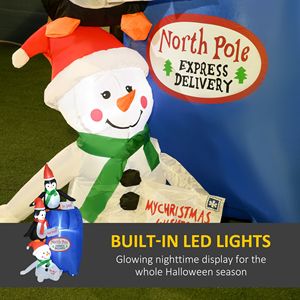 Decorazioni Natalizie Gonfiabili da Esterno 6ft, Cassetta Postale del Polo Nord con Pinguini e Pupazzo di Neve, Decorazione Natalizia Gonfiabile da Giardino L - Product Image 4