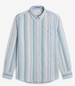 เสื้อเชิ้ตผู้ชาย Enovate แบบกระดุมสองแถว ลายทาง แขนยาว คอปกติดกระดุม ระบายอากาศได้ดี ผ้าฝ้ายทอ 100%  โลโก้ที่คอหลัง เหมาะสำหรับฤดูร้อน - Product Image 1