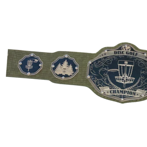 Cinturón de Campeón de Disc Golf Personalizable, Cinturón Deportivo de Alta Calidad, Cinturón de Título Personalizado, Edición de Coleccionista Verde y Azul - Product Image 3