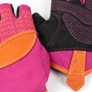 Guantes Deportivos de Medio Dedo, Color Rosa Naranja, Transpirables, de Poliéster, para Levantamiento de Pesas, Entrenamiento en Gimnasio, con Protección Antideslizante para la Palma - Product Image 4
