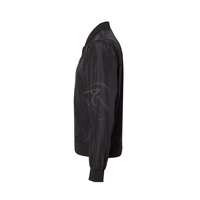 Blouson bomber coupe-vent noir en polyester et nylon, léger, zippé, décontracté, pour l'extérieur, vente en gros, fabricant OEM