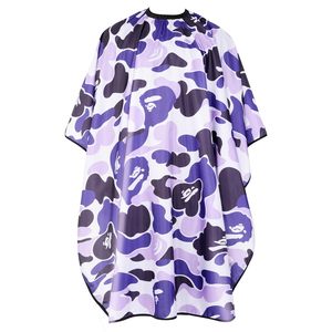 Cape de coiffure en soie et polyester camouflage violet, résistante à l'eau, ouverture de cou réglable, antistatique, écologique - Product Image 1