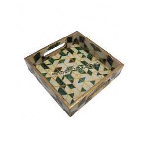 Wholesale High Quality Elegant Wooden Tray Food Gifting <b>Hamper</b> Square Serving Tray With Handles for <b>Coffee</b> - Product Image 4