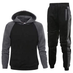 Conjunto de Sudadera con Capucha y Pantalones Jogger de Moda de Invierno para Hombre, Tallas Grandes, con Costuras, de Peso Pesado, Liso, con Cordón Ajustable - Product Image 5
