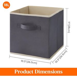 Cesti portaoggetti in tessuto da 11 pollici, pieghevoli, decorativi, con manici, per l'organizzazione di armadi e scaffali - Product Image 5