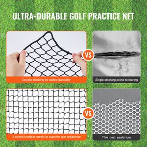 Filet d'entraînement de golf en nylon robuste 10x15 pieds, filet de frappe intérieur pour le golf, le baseball, le DIY, équipement d'entraînement sportif de golf - Product Image 2