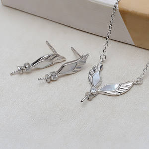 Colgante de Plata S925 con Cadena de Ángel Femenino, Soporte para Accesorios de Perlas DIY de 7-13 mm, 3157 - Elegante Conjunto de Joyería de Moda para Mujer - Product Image 2