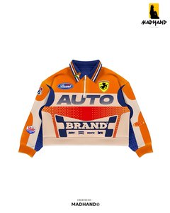 Custom Grand Prix Racing Quarter Zip | Retro Motorsport Pullover | OEM Multi Color <b>Patchwork</b> Urban Racing <b>Jacket</b> Manufacturer - Product Image 3