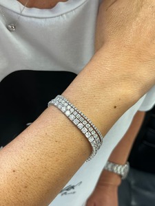 Bracelet tennis en diamant CVD cultivé en laboratoire, or 14K 18K, coupe ronde VVS, bijoux de luxe pour femmes, vente en gros - Product Image 3