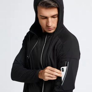 Ensemble de sport pour homme 2 pièces, veste et pantalon à séchage rapide, tenue de fitness à capuche pour une tenue active - Product Image 3