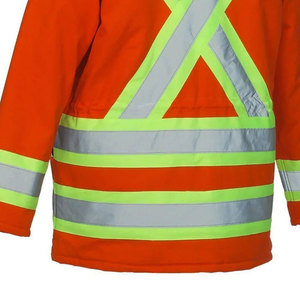 Chaqueta de Seguridad Reflectante Naranja de Alta Visibilidad con Capucha y Cremallera para Hombre, Ropa de Trabajo - Product Image 5