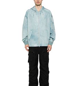 Chaqueta cortavientos para exteriores con sublimación de poliéster de alta calidad con capucha para deportes masculinos al aire libre Tie Dye impermeable chaqueta de nailon - Product Image 5