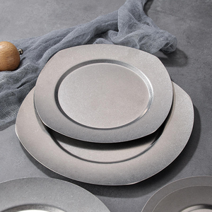 Plato de Acero Inoxidable Estilo Industrial Vintage para Comida al Aire Libre, Camping, Platos para Comida Occidental, Plato para Huesos de Restaurante Francés - Product Image 3