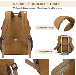 Mochila Escolar Impermeable de Moda, 20-36L, con Forro de Nailon, Bolsillos Multifuncionales, para Laptop de 15.6 Pulgadas, para Adolescentes, Universidad y Viajes - Product Image 5