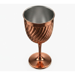 Ensemble de gobelets à vin en acier inoxydable plaqué cuivre, verres à champagne incassables couleur or rose pour mariages, fêtes et décoration de bar vintage - Product Image 5