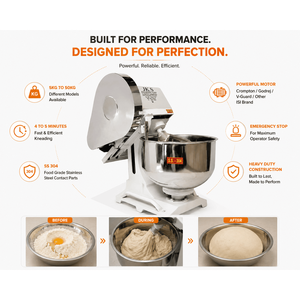 Pétrin Professionnel Industriel 5Kg-50Kg, Mélangeur Alimentaire de Boulangerie de Qualité Supérieure avec Pièces Électriques Robustes, Capacité de 110Kg - Product Image 3