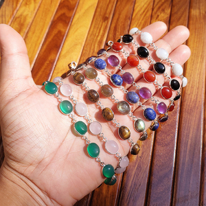 Bracelet unisexe en laiton écologique avec pierres précieuses naturelles serties, style classique, thérapie des chakras, Reiki, pleine conscience, cadeau, bijoux - Product Image 5