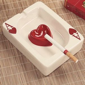 Creative Poker Black Smokeless Aluminum Square Ashtray Portable Modern American Style Decorative Cigar/Cigarette Holder for - Product Image 1