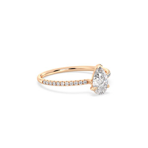 Anillo Solitario REYES con Diamante Cultivado en Laboratorio HPHT CVD de Corte Pera de 1.11Ct en Oro Sólido de 14K, Certificado IGI, Regalo de Aniversario, Joyería Fina - Product Image 3