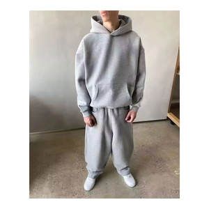 ชุดเซ็ตฮู้ดดี้และกางเกงวอร์มขาบานประดับเพชรเทียม ซิปแบบดิสเทรส ไซส์พลัส น้ำหนักเบา สไตล์สตรีทแวร์ ล้างสีแบบแอซิดวอช สำหรับผู้ชาย - Product Image 4