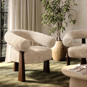 Sillón Moderno Tapizado en Tela de Lana con Patas de Madera, Diseño Contemporáneo para Sala de Estar - Product Image 2