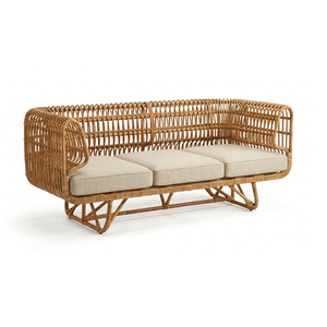 Juego de Sofás de Mimbre y Ratán para Sala de Estar, Diseño Francés, Duradero para Uso en Interiores y Exteriores, Muebles de Jardín Naturales - Product Image 6